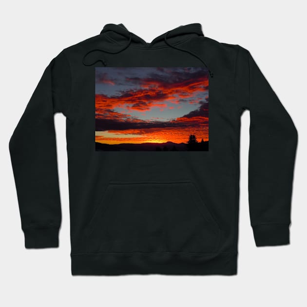 Candy floss clouds at sunset Hoodie by Steves-Pics